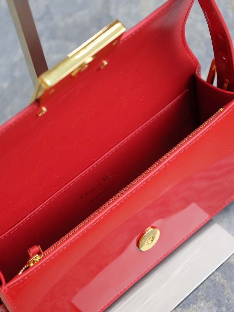 Dior M2610 Miss Dior Flap Bag Red Patent Calfskin