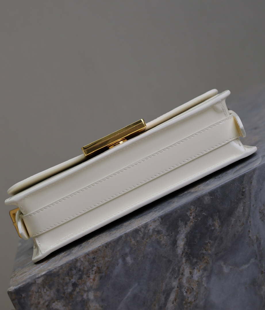 Dior M2610 Miss Dior Flap Bag White Patent Calfskin