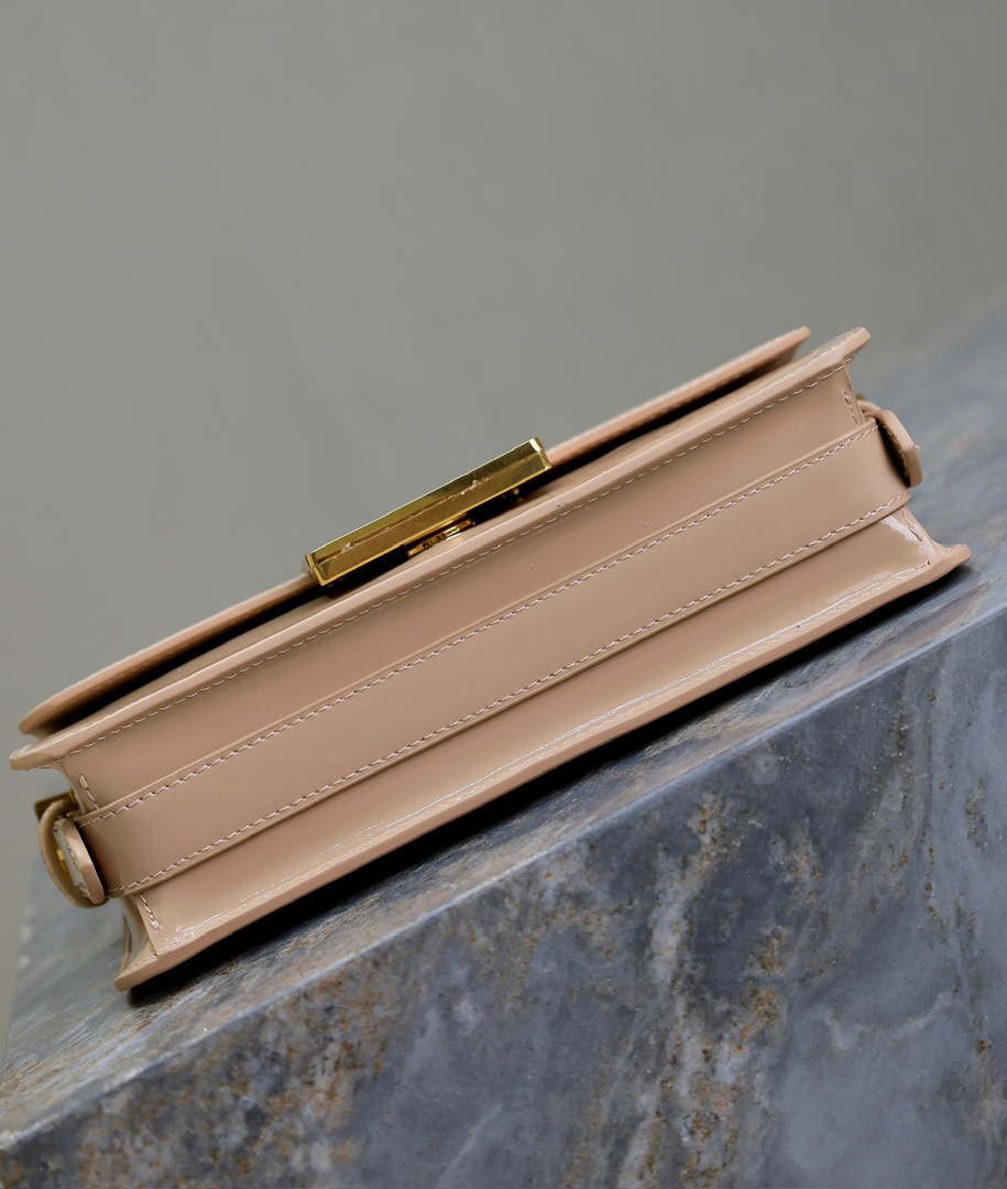 Dior M2610 Miss Dior Flap Bag Apricot Patent Calfskin