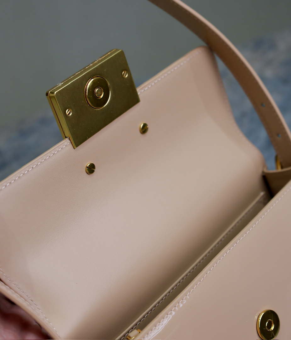 Dior M2610 Miss Dior Flap Bag Apricot Patent Calfskin