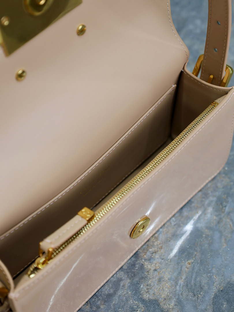 Dior M2610 Miss Dior Flap Bag Apricot Patent Calfskin