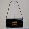 Dior M2610 Miss Dior Flap Bag Black Patent Calfskin - Default Title - View 1