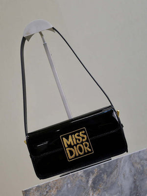 Dior M2610 Miss Dior Flap Bag Black Patent Calfskin - Default Title - View 2