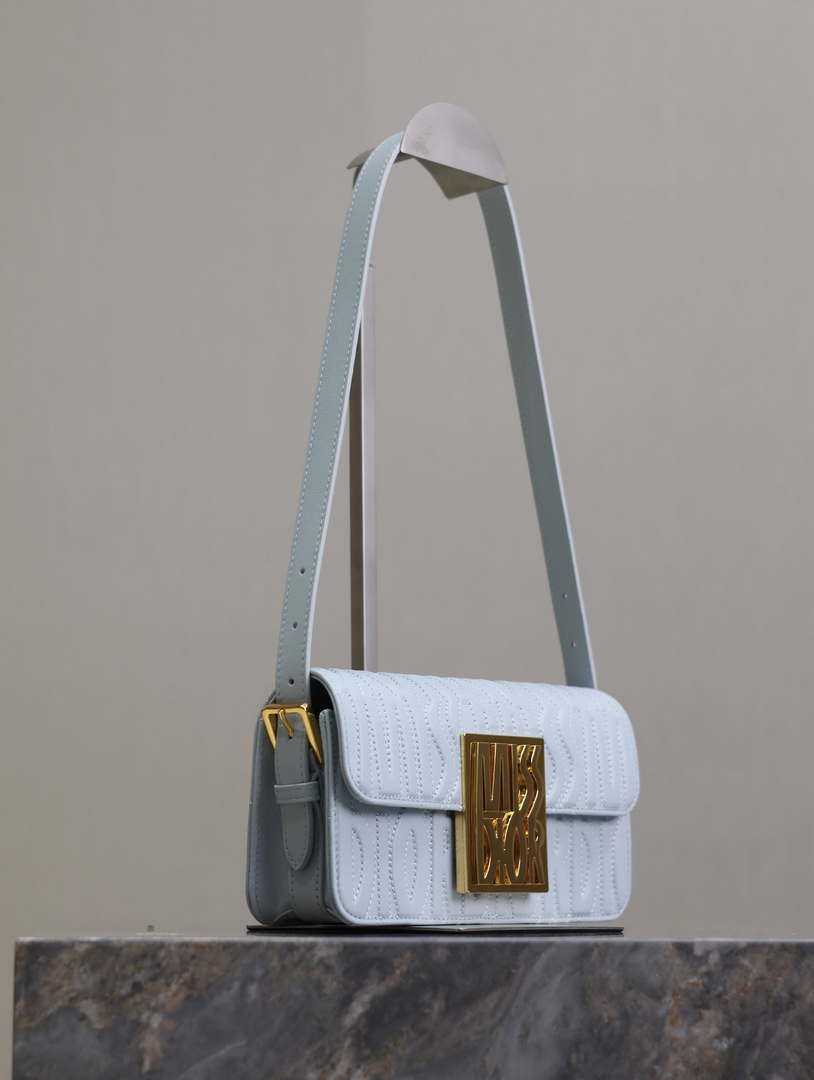 Dior M2610UBOS_M900 Blue Quilted Miss Dior Allover Calfskin