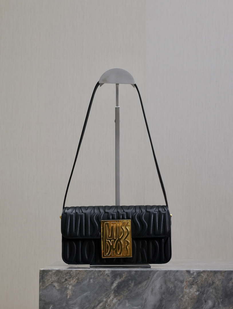 Dior M2610UBOS_M900 Black Quilted Miss Dior Allover Calfskin - Default Title - View 1