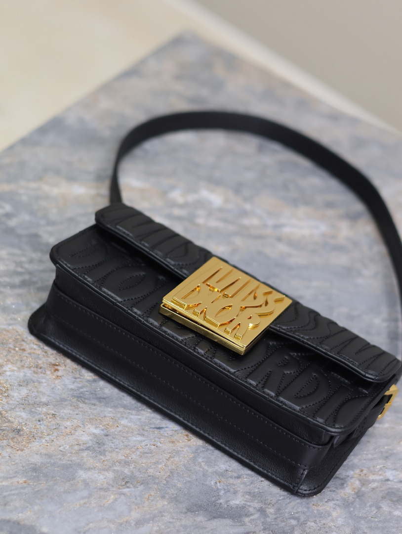 Dior M2610UBOS_M900 Black Quilted Miss Dior Allover Calfskin