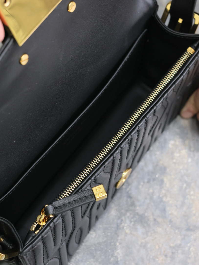 Dior M2610UBOS_M900 Black Quilted Miss Dior Allover Calfskin