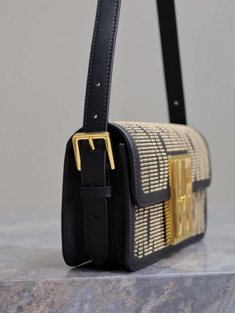 Dior M2610UZCJ_M911 Black Miss Dior Allover Calfskin with Gold-Finish