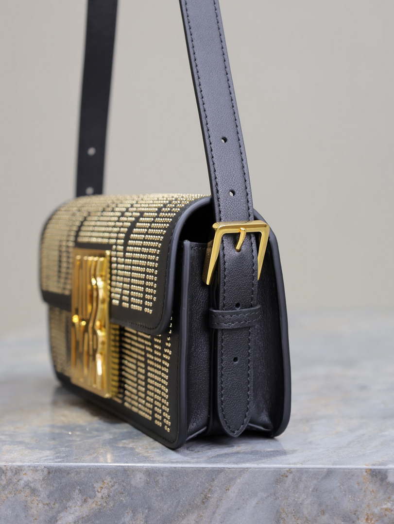 Dior M2610UZCJ_M911 Black Miss Dior Allover Calfskin with Gold-Finish