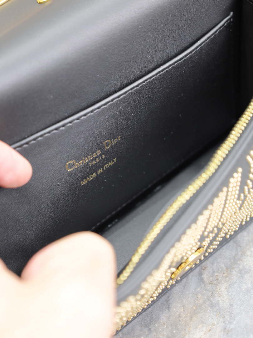 Dior M2610UZCJ_M911 Black Miss Dior Allover Calfskin with Gold-Finish