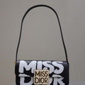 Dior M2610UZCJ_M911 Miss Dior Flap Bag Black and White Miss Dior Graffiti Printed - Default Title - View 1