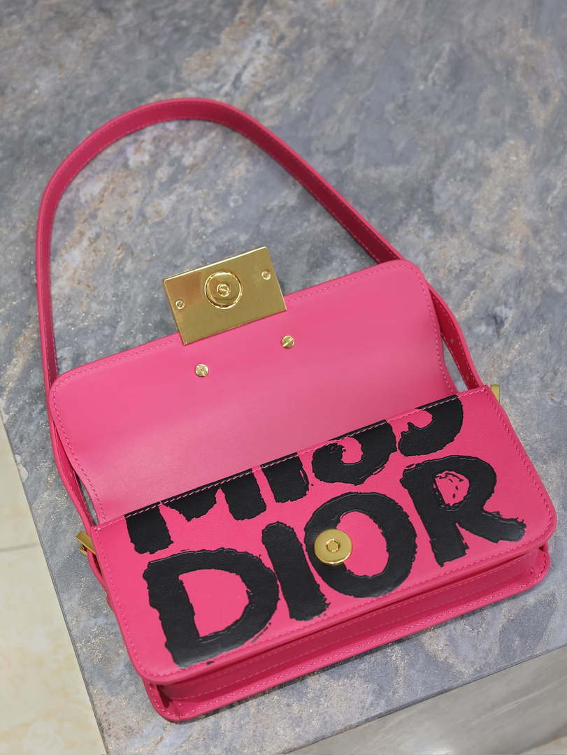 Dior M2610UZCJ_M911 Miss Dior Flap Bag Red and Black Miss Dior Graffiti Printed
