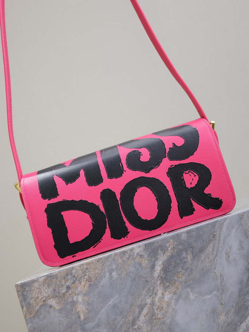 Dior M2610UZCJ_M911 Miss Dior Flap Bag Red and Black Miss Dior Graffiti Printed