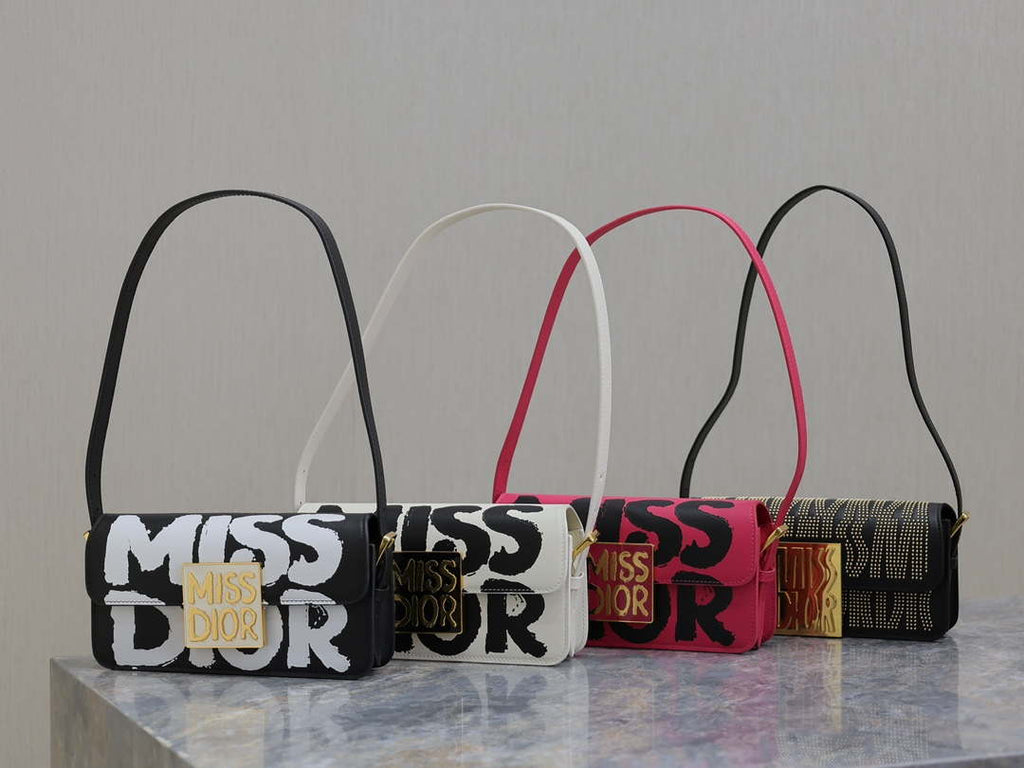 Dior M2610UZCJ_M911 Miss Dior Flap Bag Red and Black Miss Dior Graffiti Printed