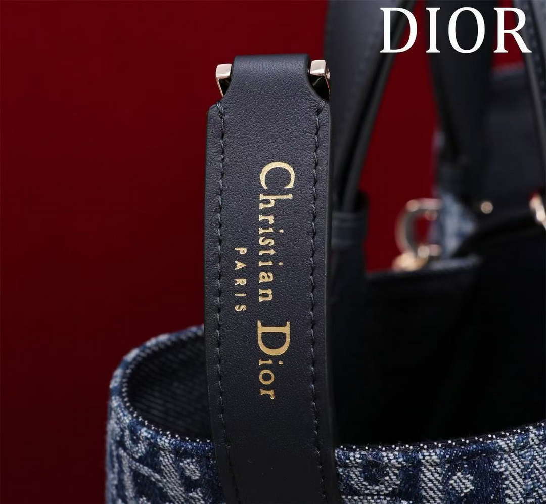Dior M2820 Large Dior Toujours Bag Blue Denim Dior Oblique Jacquard