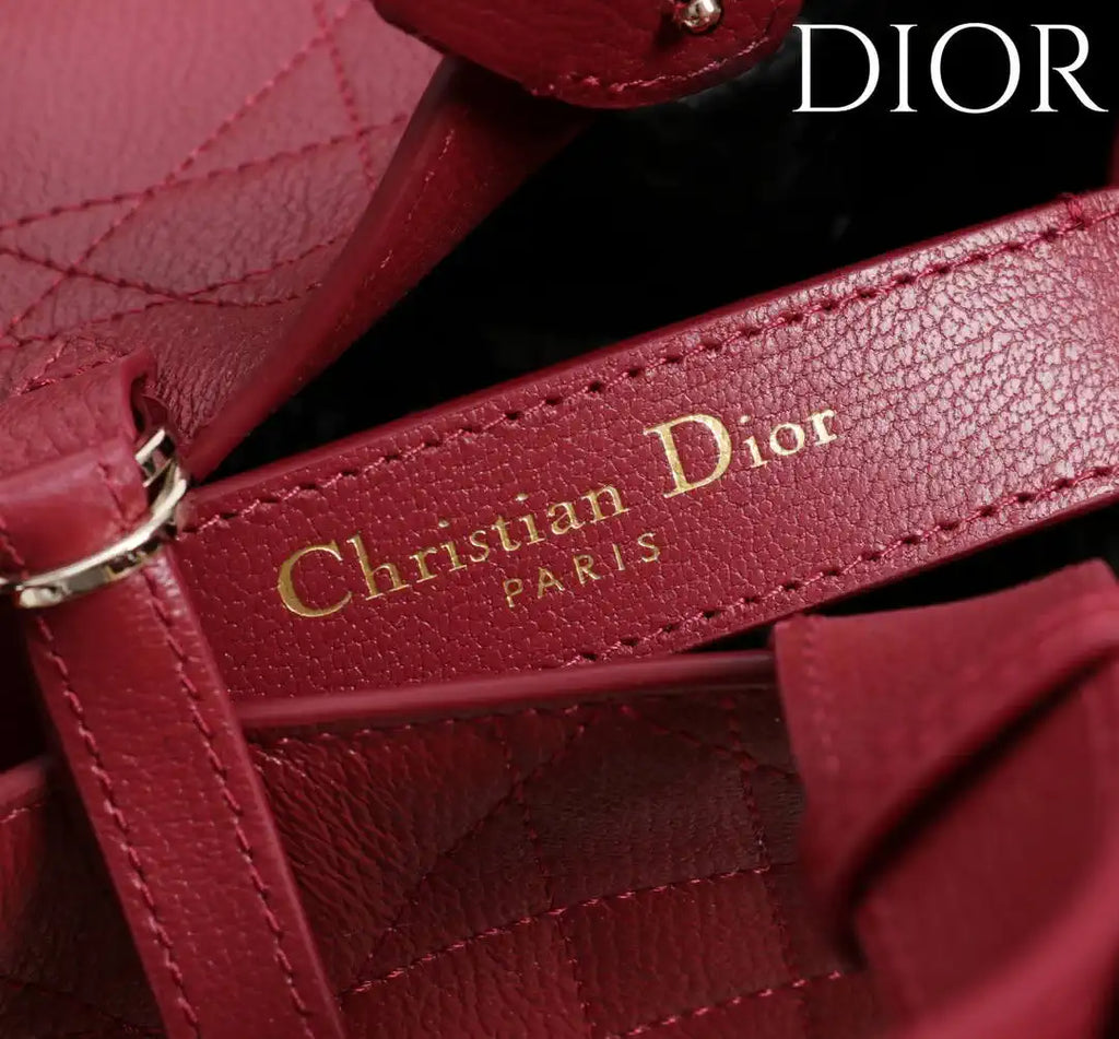 Dior M2820 Large Dior Toujours Bag Burgundy Flat Macrocannage Calfskin