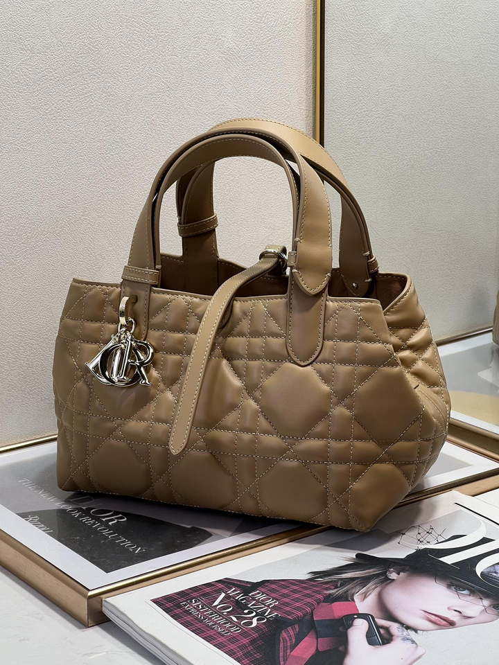 Dior M2822 Small Dior Toujours Bag Apricot Macrocannage Calfskin - Default Title - View 2