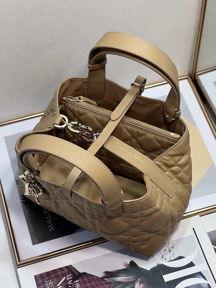 Dior M2822 Small Dior Toujours Bag Apricot Macrocannage Calfskin - Default Title - View 8