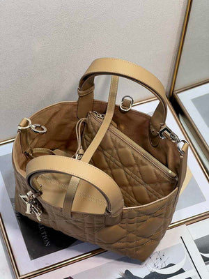 Dior M2822 Small Dior Toujours Bag Apricot Macrocannage Calfskin - Default Title - View 9