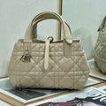Dior M2822 Small Dior Toujours Bag Beige Macrocannage Calfskin - Default Title - View 1
