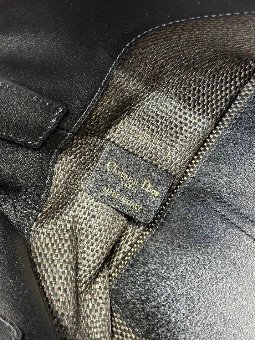 Dior M2822 Small Dior Toujours Bag Black canvas with diamond embroidery