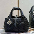 Dior M2822 Small Dior Toujours Bag Black Macrocannage Calfskin - Default Title - View 1
