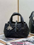 Dior M2822 Small Dior Toujours Bag Black Macrocannage Calfskin