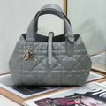Dior M2822 Small Dior Toujours Bag Blue Macrocannage Calfskin - Default Title - View 1