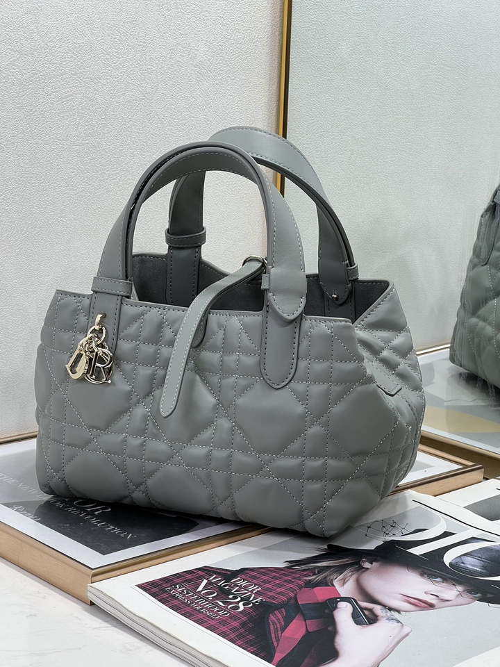Dior M2822 Small Dior Toujours Bag Blue Macrocannage Calfskin - Default Title - View 2