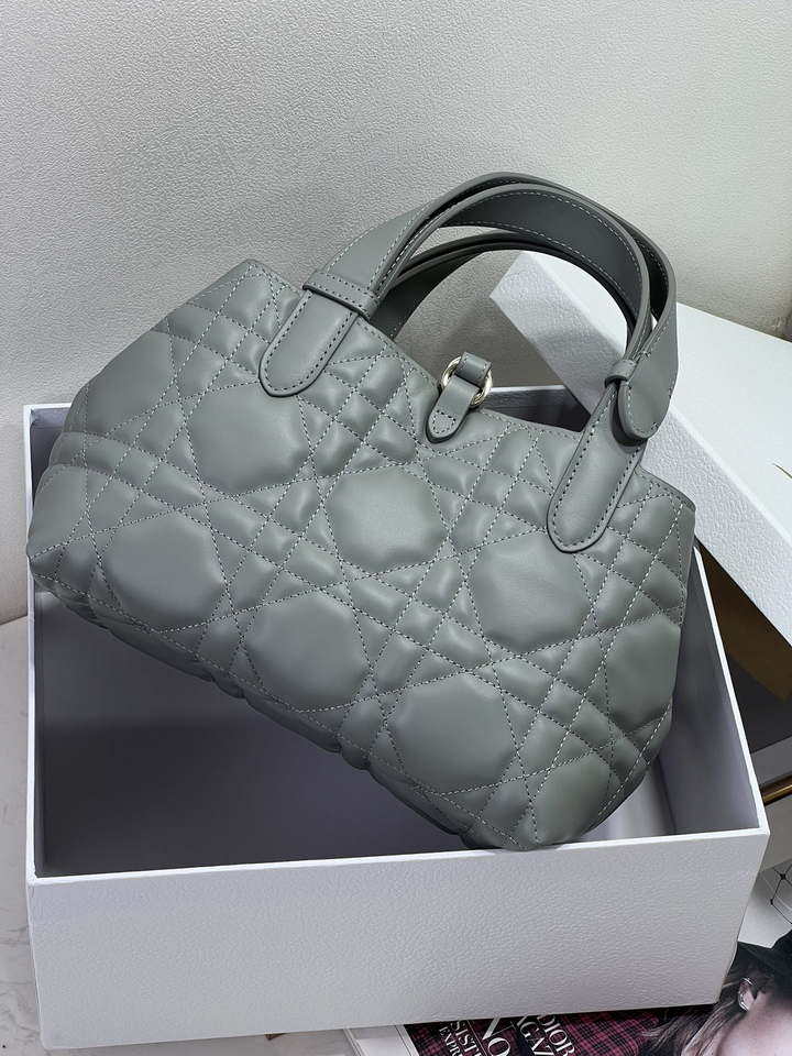 Dior M2822 Small Dior Toujours Bag Blue Macrocannage Calfskin