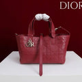 Dior M2822 Small Dior Toujours Bag Wine Red Macrocannage Grained Calfskin