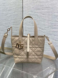 Dior M2835 Small Dior Toujours Vertical Tote Bag Apricot Macrocannage Calfskin