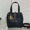 Dior M2835 Small Dior Toujours Vertical Tote Bag Black Macrocannage Calfskin - Default Title - View 1