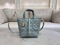 Dior M2835 Small Dior Toujours Vertical Tote Bag Blue Macrocannage Calfskin