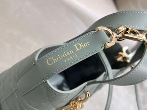Dior M2835 Small Dior Toujours Vertical Tote Bag Blue Macrocannage Calfskin - Default Title - View 3