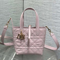Dior M2835 Small Dior Toujours Vertical Tote Bag Pink Macrocannage Calfskin - Default Title - View 1