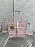 Dior M2835 Small Dior Toujours Vertical Tote Bag Pink Macrocannage Calfskin