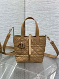 Dior M2835 Small Dior Toujours Vertical Tote Bag Sand Macrocannage Calfskin