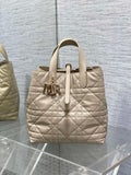 Dior M2836 Medium Dior Toujours Vertical Tote Bag Apricot Macrocannage Calfskin