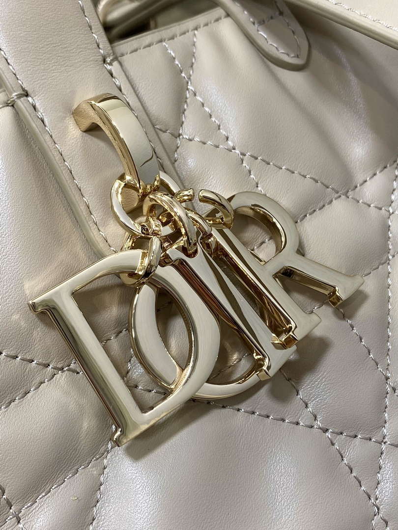 Dior M2836 Medium Dior Toujours Vertical Tote Bag Apricot Macrocannage Calfskin