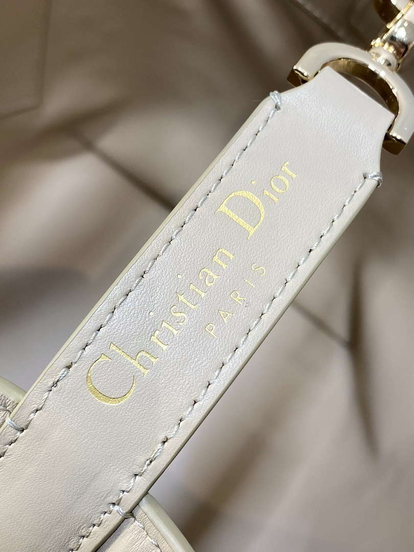 Dior M2836 Medium Dior Toujours Vertical Tote Bag Apricot Macrocannage Calfskin