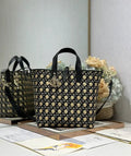 Dior M2836 Medium Dior Toujours Vertical Tote Bag embroidered with quilted detailing