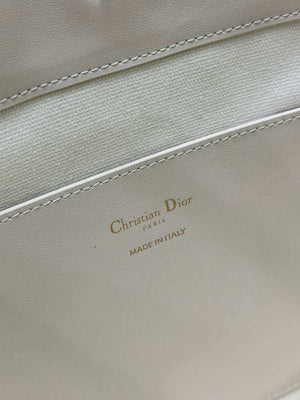 Dior  M2840 Small Signature Bucket Bag Blue Dior Oblique Chambray with Raffia Effect and Light Biscuit Smooth Calfskin - Default Title - View 10