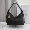 Dior M2846 Medium Dior Voyage Bag Black Flat Macrocannage Grained Calfskin