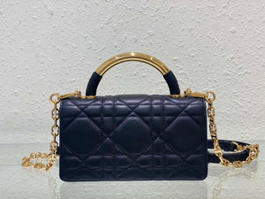 Dior M4401 Mini Dior Ange Bag Black Macrocannage Calfskin - Default Title - View 5