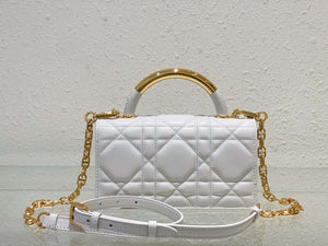 Dior M4401 Mini Dior Ange Bag White Macrocannage Calfskin - Default Title - View 5