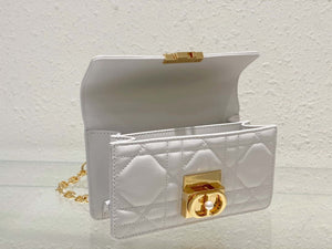 Dior M4401 Mini Dior Ange Bag White Macrocannage Calfskin - Default Title - View 7