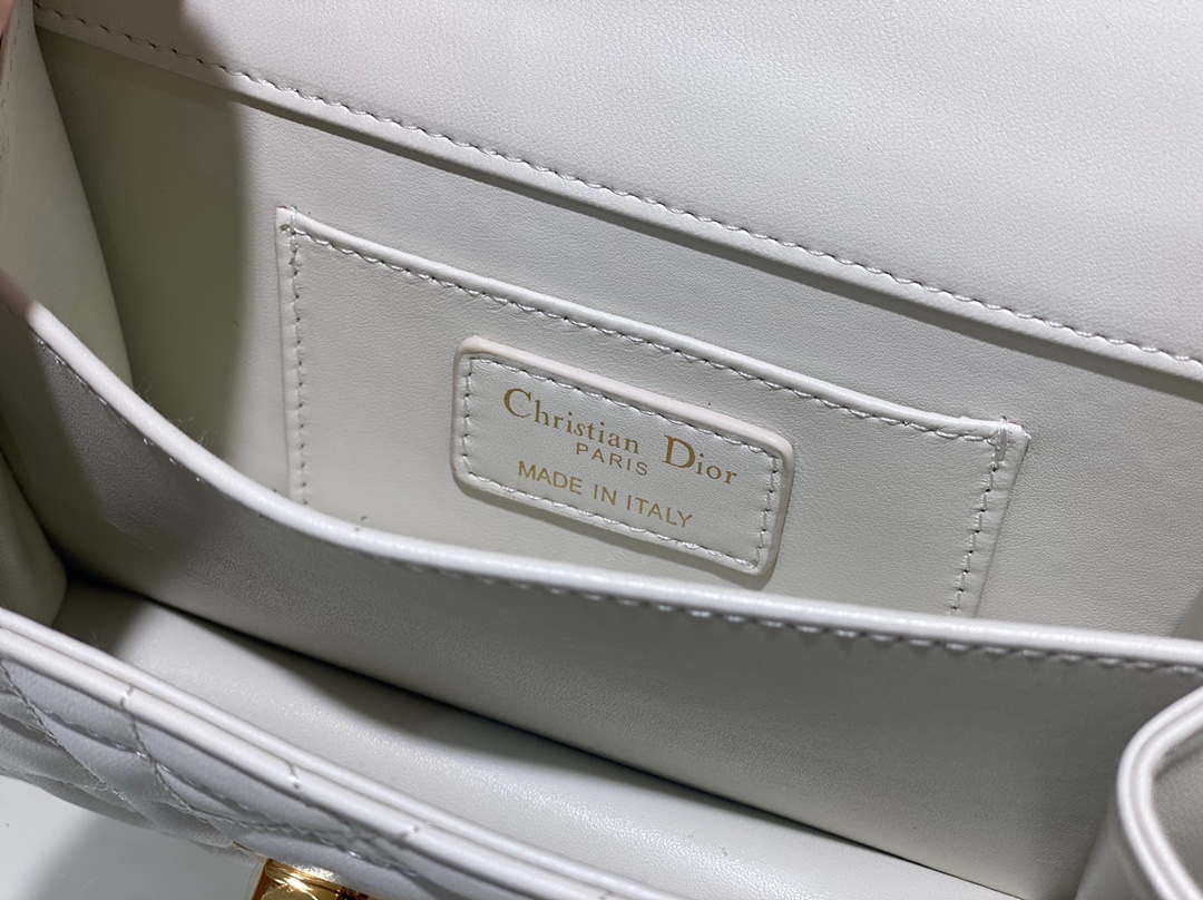 Dior M4401 Mini Dior Ange Bag White Macrocannage Calfskin - Default Title - View 9