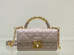 Dior M4401 Mini Dior Ange Bag Pink Macrocannage Calfskin - Default Title - View 1