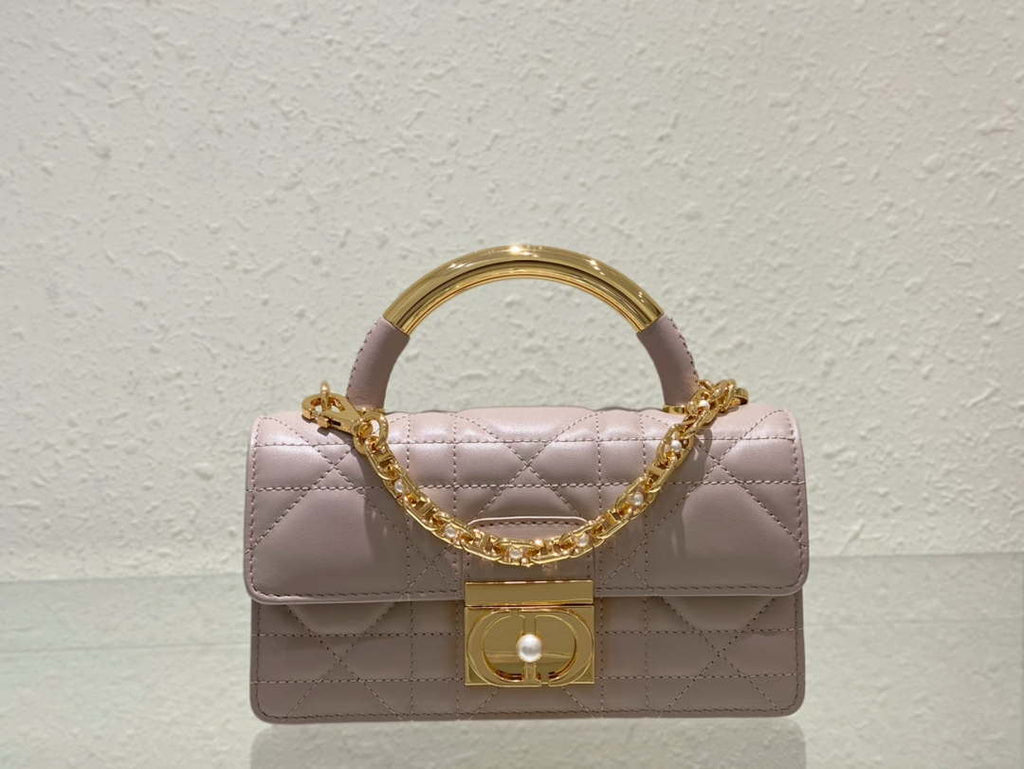 Dior M4401 Mini Dior Ange Bag Pink Macrocannage Calfskin